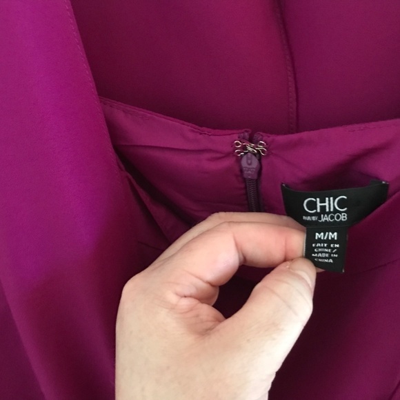 Jacob Chic Mini Dress Gorgeous Cap sleeve Boxy flowy magenta Hot Pink Barbie M - Picture 5 of 14